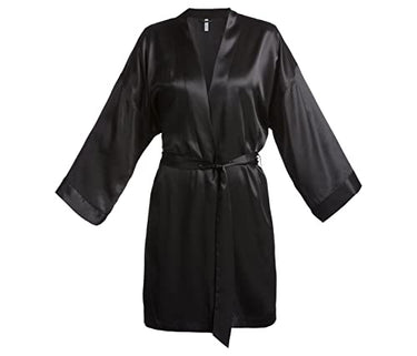Palmers Damen Morgenmantel aus Seide Silky Nights Kimono, Schwarz (Schwarz 900), (Herstellergröße: (40-42)) im Sale